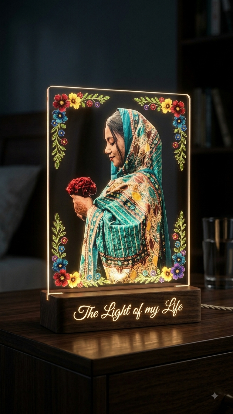 Acrylic Engraving Lamp Light UV print- 4 inch-8 inch